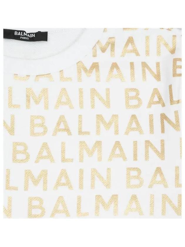 Kids Multi Logo Jersey Dress White Gold - BALMAIN - BALAAN 3