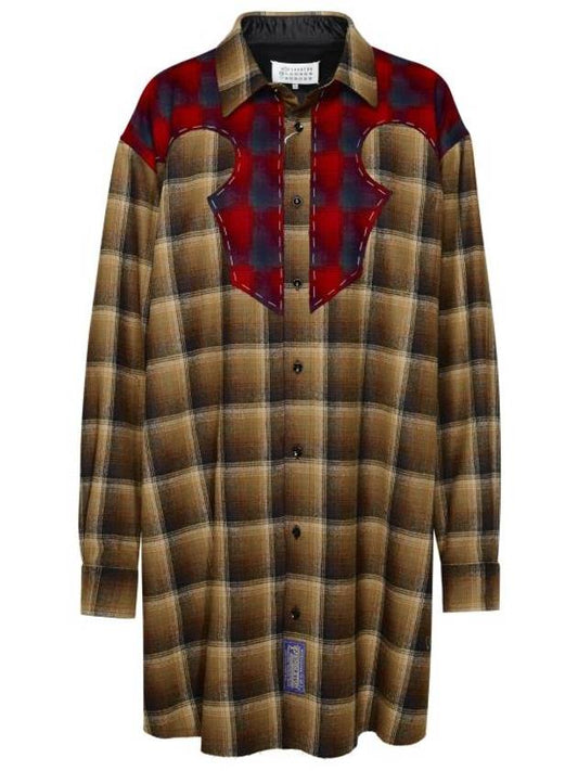 Pendleton Check Wool Long Sleeve Shirt Brown - MAISON MARGIELA - BALAAN 1