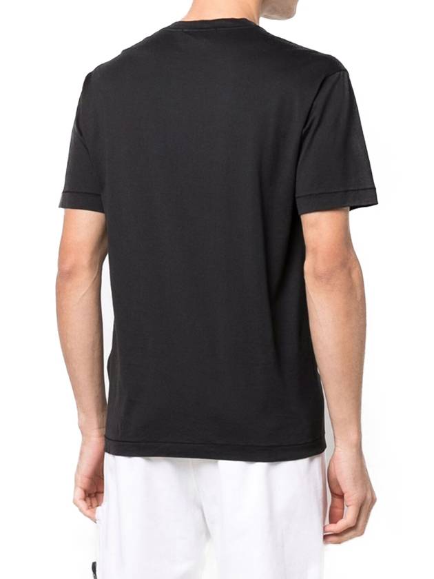 Logo Patch Short Sleeve T-Shirt Black - STONE ISLAND - BALAAN 4