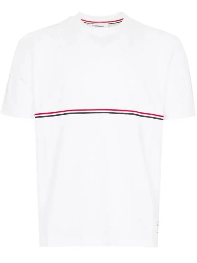 Midweight Jersey Short Sleeve T-Shirt White - THOM BROWNE - BALAAN 7