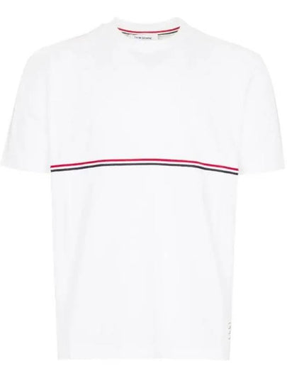 Midweight Jersey Short Sleeve T-Shirt White - THOM BROWNE - BALAAN 7