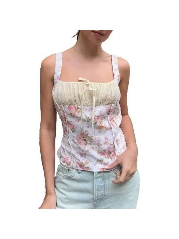 TACH LUCANIA Floral Linen Slip Top - ETC - BALAAN 2