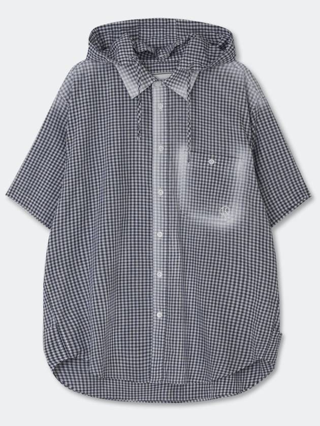 Checked Pattern Spray Hoodie Shirt_Navy_W - KINETO - BALAAN 3