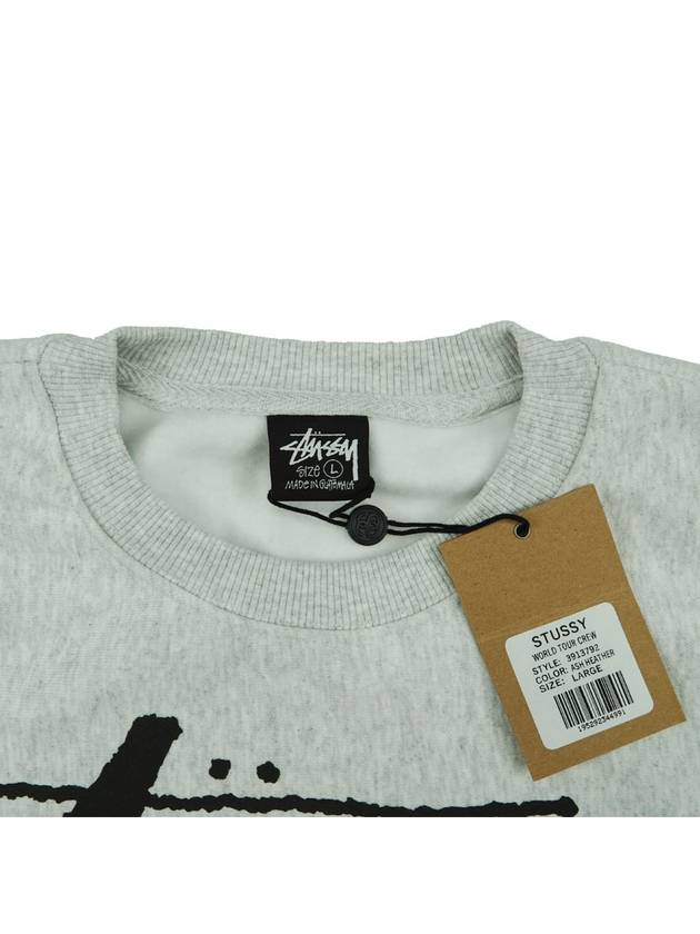 Italian Origin Top Wear World Tour Crew Neck Ash Heather 2023 Sweatshirt 3913792 - STUSSY - BALAAN 2