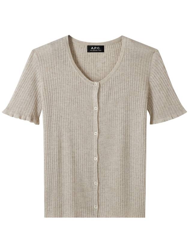 Aria Short Sleeve Cardigan Beige - A.P.C. - BALAAN 2