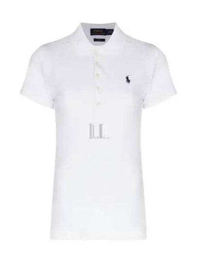 Women's Julie Embroidered Logo Short Sleeve Polo Shirt White - POLO RALPH LAUREN - BALAAN 2