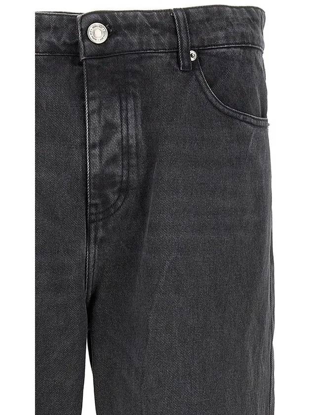 Logo Patch Tapered Fit Denim Jeans Black - AMI - BALAAN 5