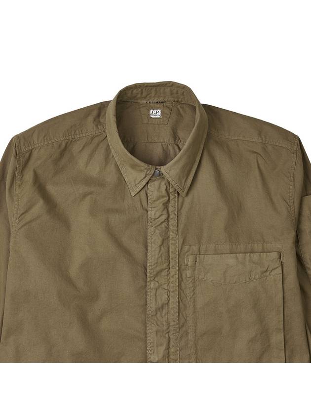 Gabardine Utility Long Sleeve Shirt Brown - CP COMPANY - BALAAN 4