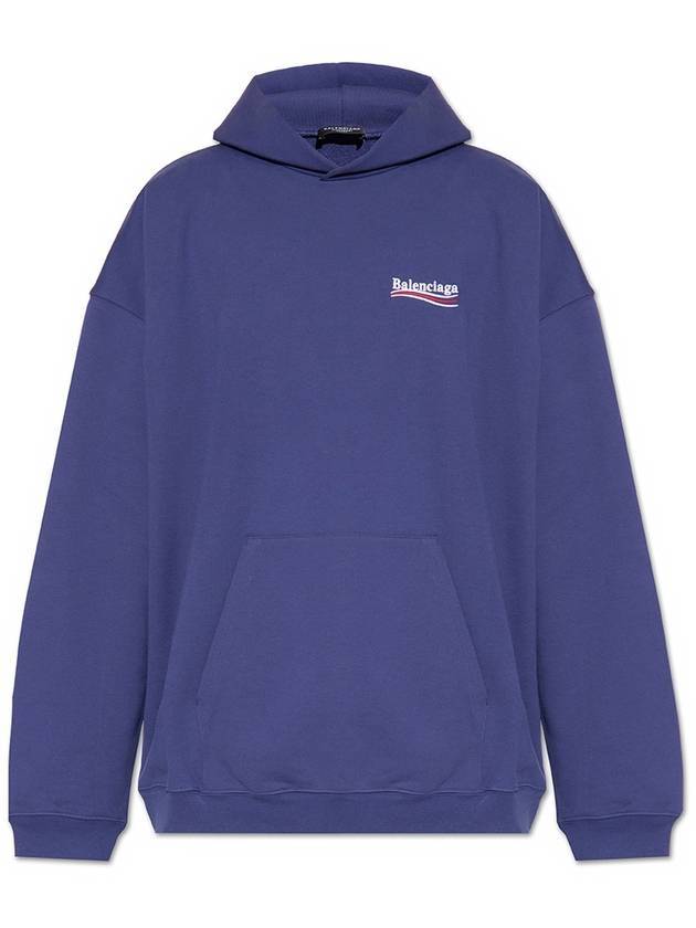 Logo Print Oversized Hoodie Blue - BALENCIAGA - BALAAN 1