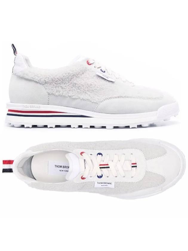 Shearling Tech Runner Low Top Sneakers White - THOM BROWNE - BALAAN 2