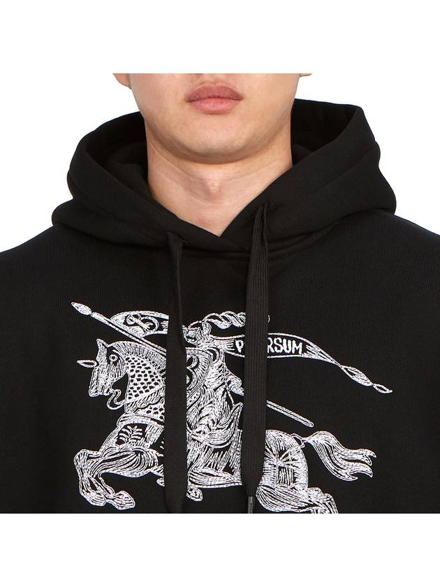 Embroidered Logo Hood Black - BURBERRY - BALAAN 7