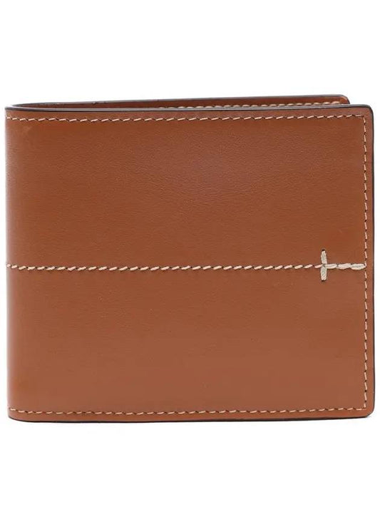 Center Stitch Half Wallet Brown - TOD'S - BALAAN 1