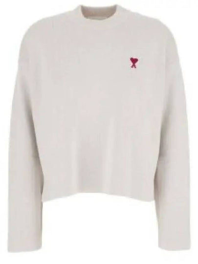 De Coeur Small Heart Logo Knit Top Light Grey - AMI - BALAAN 2