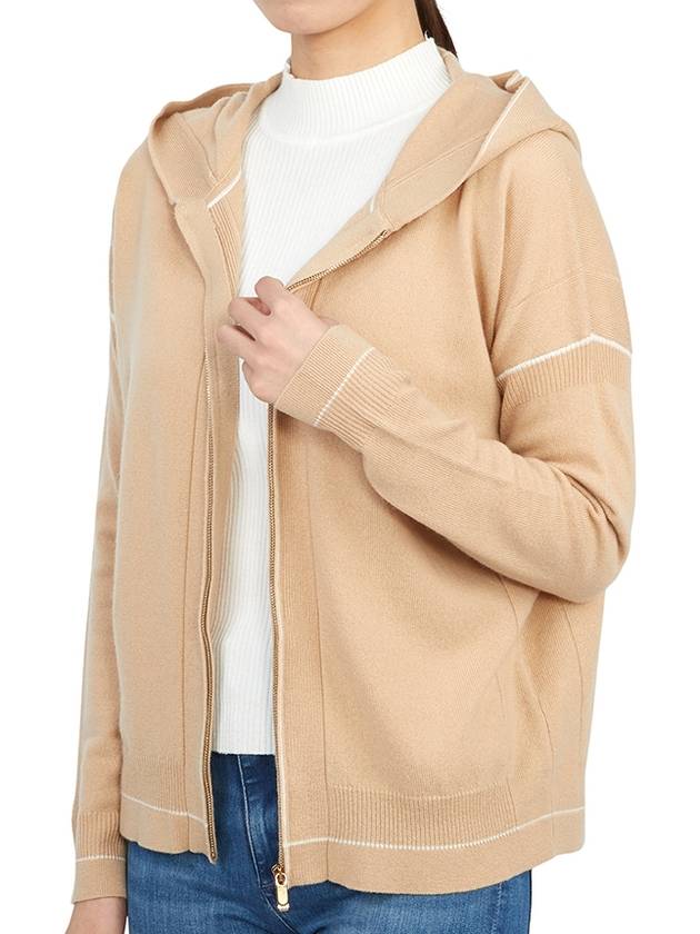 Women's Pluto Wool Cashmere Zip Up Hoodie Beige - MAX MARA - BALAAN 9