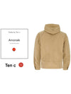 Collar Button Zipper Hooded Jacket Beige - TEN C - BALAAN 4