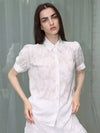 Cloud Shirring Blouse White - DAMAGE MNEMONIC - BALAAN 1