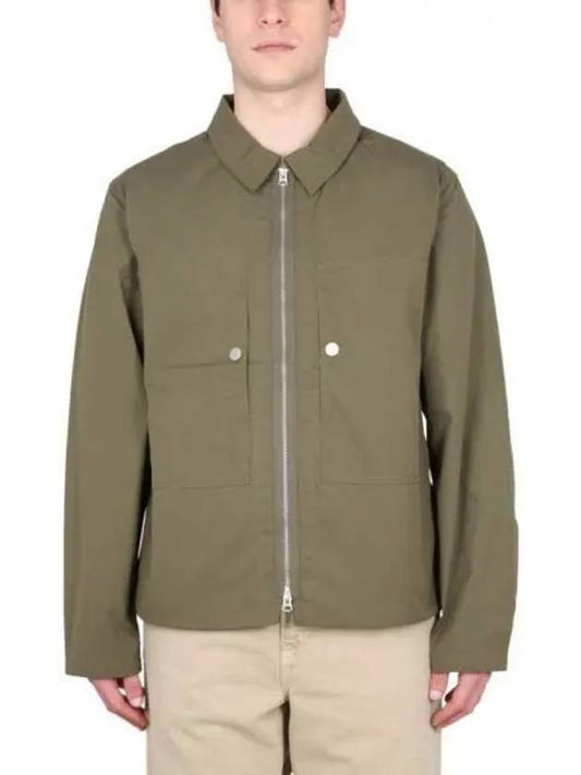 Cotton Nylon Zipup Shirt Jacket NCOSSS23S1 ARMY Cotton Nylon Zipup Jacket - NIGEL CABOURN - BALAAN 1