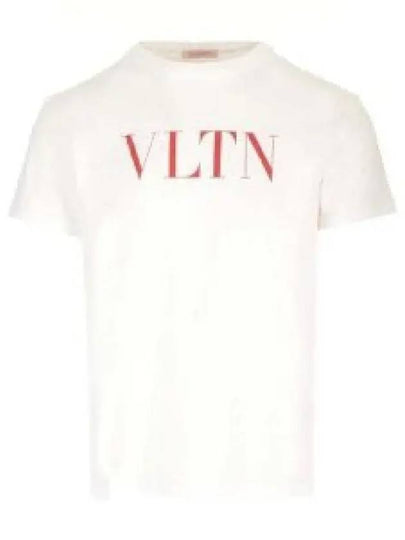 Crew Neck Logo Print Short Sleeve T-Shirt White - VALENTINO - BALAAN 2