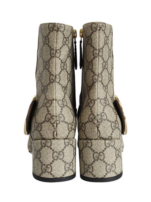 Women's Blondie GG Supreme Canvas Ankle Boots Beige - GUCCI - BALAAN.