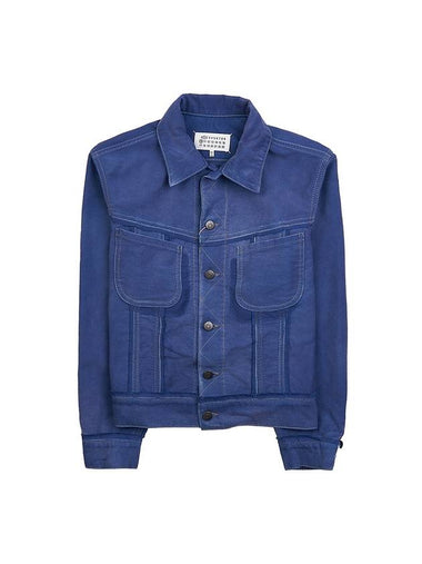 Worker Moleskin Jacket Cobalt Blue - MAISON MARGIELA - BALAAN 1