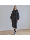 Volume Sleeve Long Hooded Dress BLACK brushed - AVANT-G - BALAAN 5