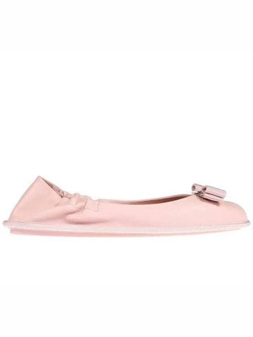 Salvatore Barina Leather Ballerina Pink - SALVATORE FERRAGAMO - BALAAN 1