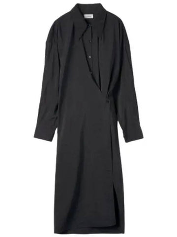 Twisted wrap dress black - LEMAIRE - BALAAN 1