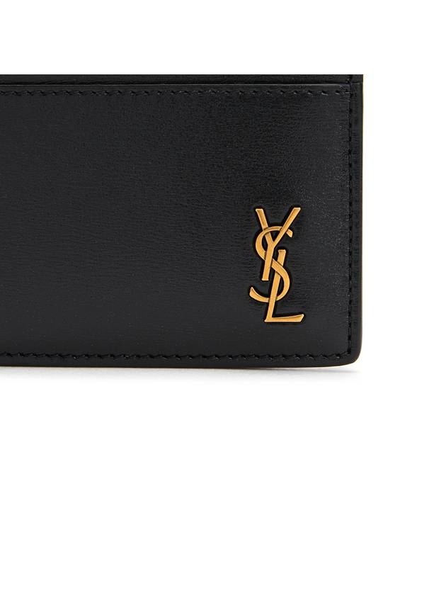 Tiny Monogram Shiny Leather Card Case Black - SAINT LAURENT - BALAAN 6