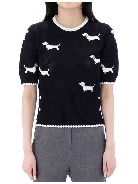 Hector Icon Pointel Knit Top Navy - THOM BROWNE - BALAAN 2