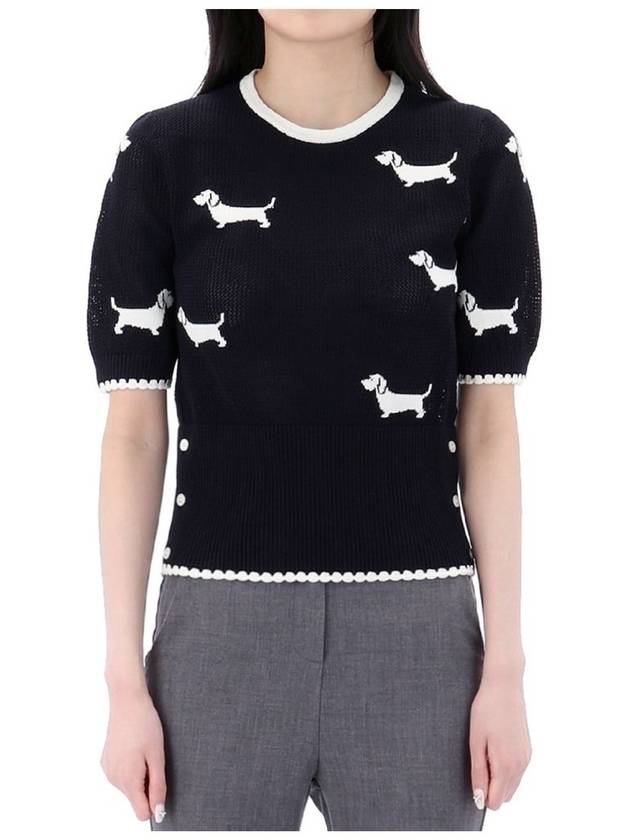 Hector Icon Pointel Knit Top Navy - THOM BROWNE - BALAAN 3