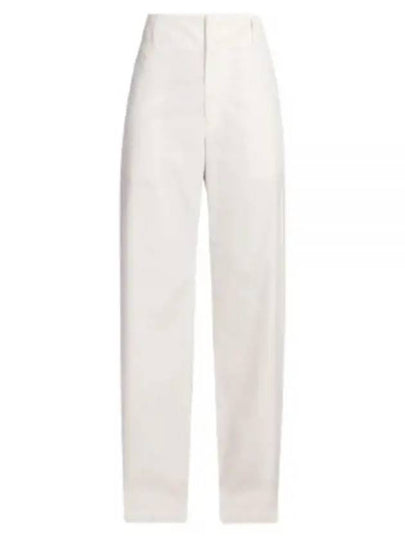 Compact Cotton Trousers Straight Pants White - BOTTEGA VENETA - BALAAN 2