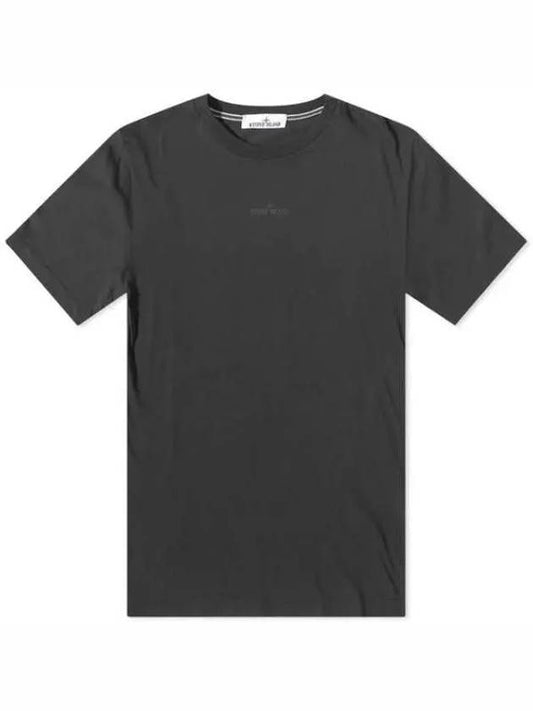 Small Logo Print Short Sleeve T-Shirt Black - STONE ISLAND - BALAAN 2