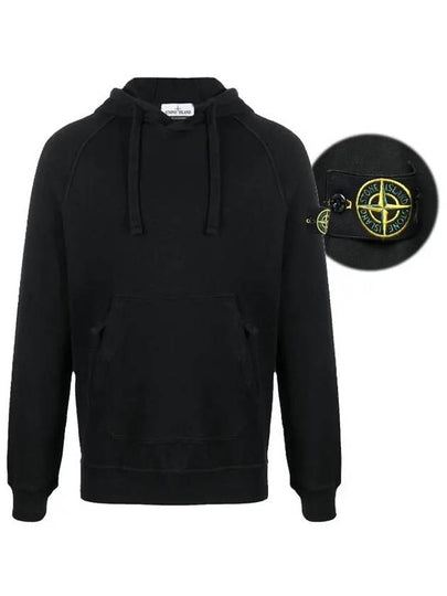 Men's Wappen Patch Sweat Hoodie Black - STONE ISLAND - BALAAN 2