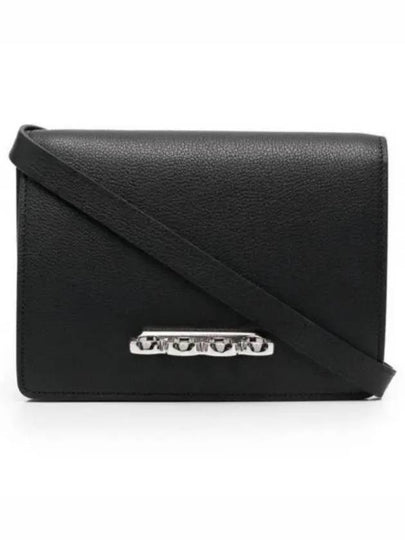 4-Ring Leather Clutch Bag Black - ALEXANDER MCQUEEN - BALAAN 2