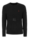 Embroidery Logo Cable Knit Top Black - POLO RALPH LAUREN - BALAAN 2