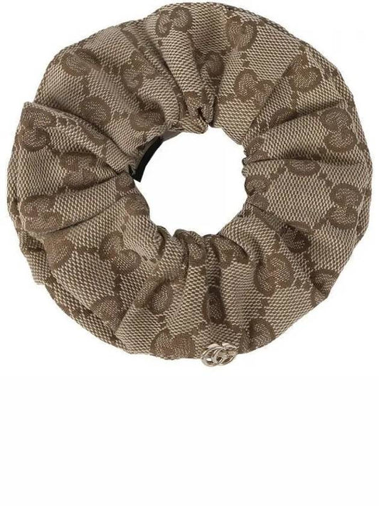 GG Logo Plaque Canvas Scrunchie Beige - GUCCI - BALAAN 2