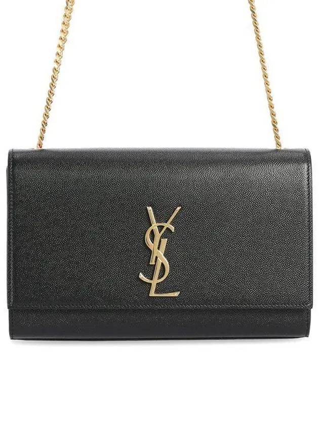 Monogram Kate Chain Gold Hardware Medium Cross Bag Black - SAINT LAURENT - BALAAN 2