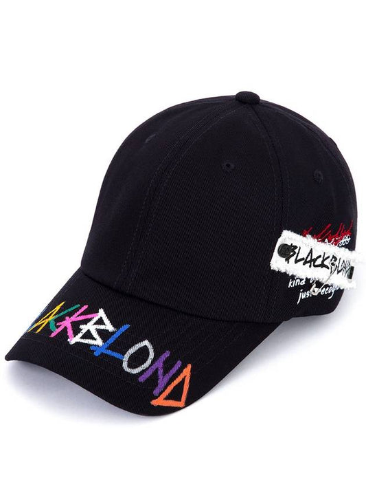 e BBD slogan patch rainbow graffiti logo ball cap black - BLACKBLOND - BALAAN 1