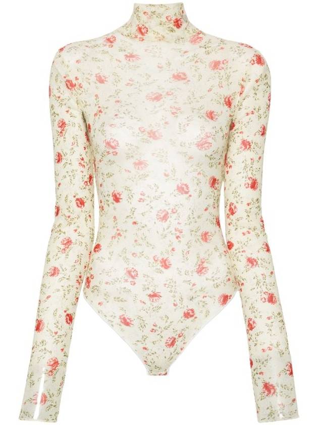 floral mesh bodysuit beige - PRADA - BALAAN 2