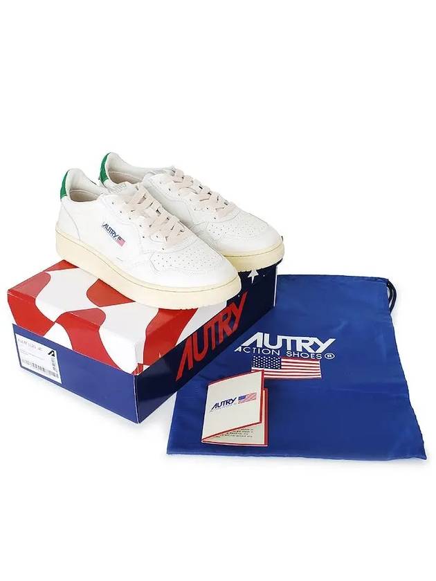 Medalist Green Tab Leather Low Top Sneakers White - AUTRY - BALAAN 6