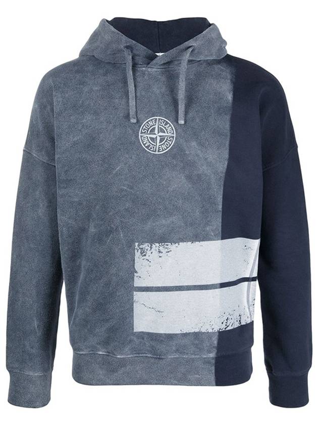 Logo Print Felpa Hoodie Navy - STONE ISLAND - BALAAN 4