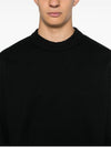 Round Neck Wappen Organic Knit Top Black - STONE ISLAND - BALAAN 6