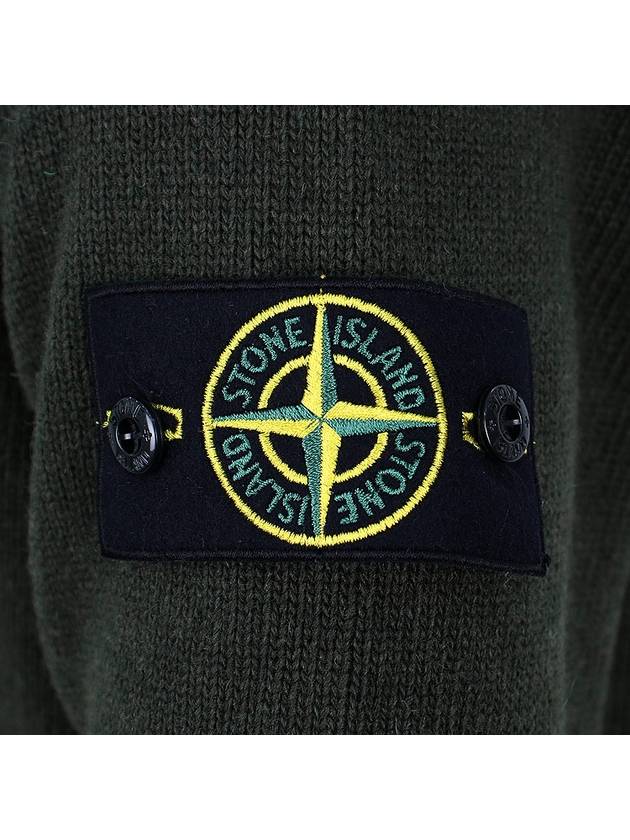 Logo Patch Crew Neck Wool Knit Top Khaiki - STONE ISLAND - BALAAN 6