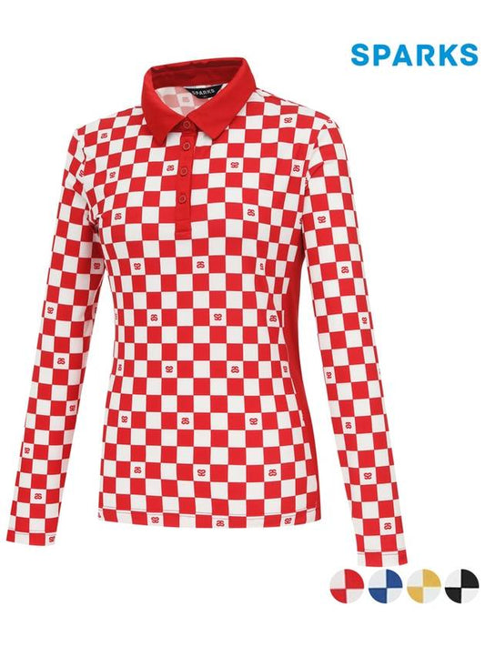 Logo Checkered Long Sleeve Collar T-Shirt SO1LTS101 - SPARKS - BALAAN 2