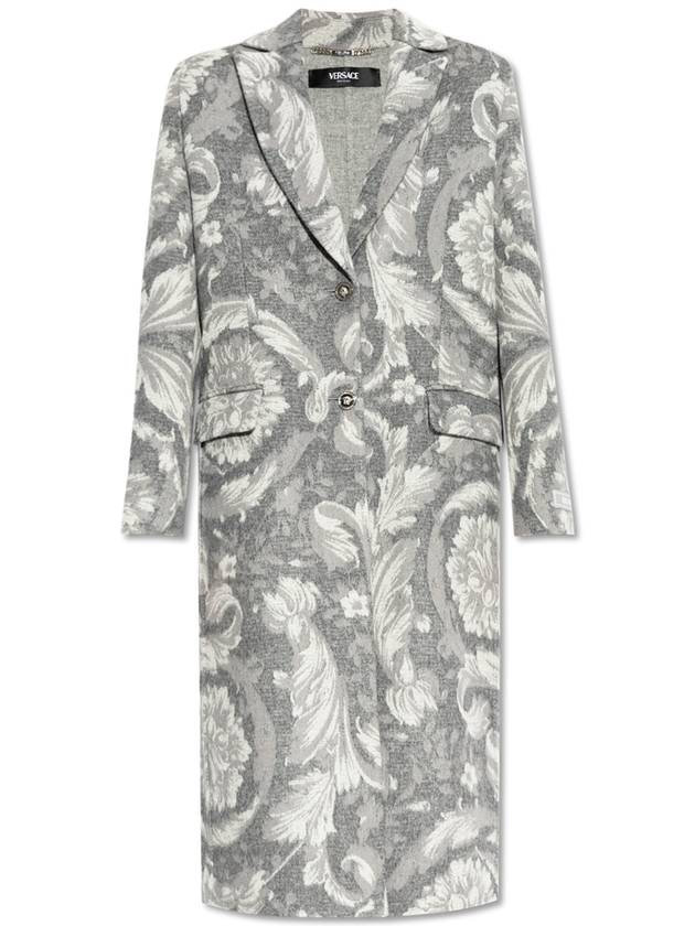 Versace Coat With Barocco Pattern, Women's, Grey - VERSACE - BALAAN 1