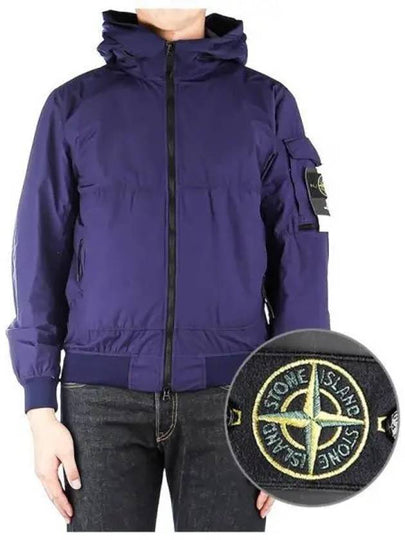 Men's Wappen Patch Naslan Watro Hooded Jacket Dark Blue - STONE ISLAND - BALAAN 2