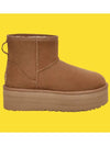 Classic Mini Platform Suede Winter Boots Chestnut - UGG - BALAAN 9