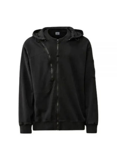 Cotton Fleece Hooded Jacket Black - CP COMPANY - BALAAN 1