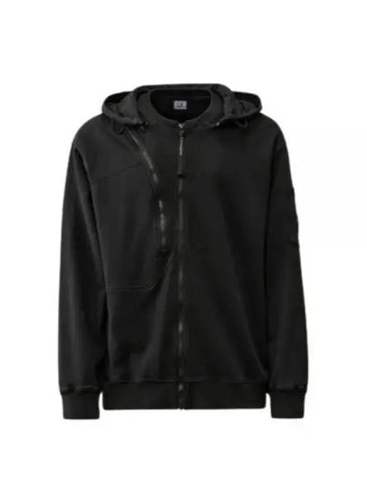 Cotton Fleece Hooded Jacket Black - CP COMPANY - BALAAN 2