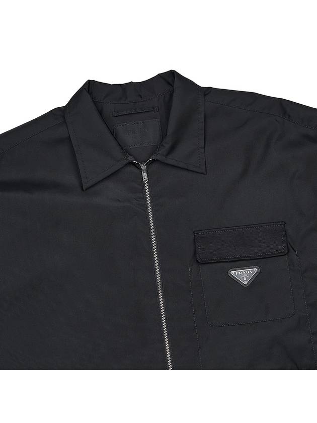 Re-Nylon Zip-Up Long Sleeve Shirt Black - PRADA - BALAAN 9